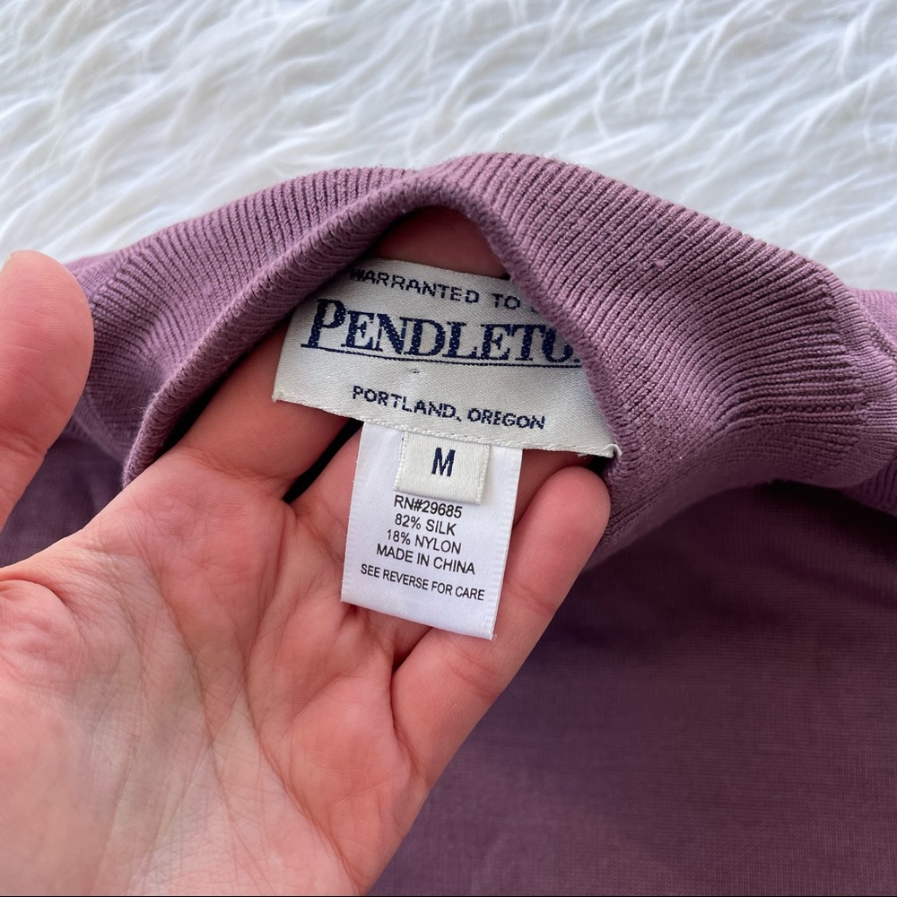Pendleton Mauve Mock Turtleneck Silk Sweater Top - image 5
